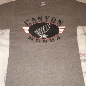 “Canyon Honda” T shirt gray short sleeve Hanes